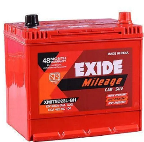 60 Ah Capacity Lightweight Rectangular Automotive Mf Car Battery Nominal Voltage: 4 Volt (V)