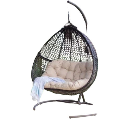 Modern Two Seater Synthetic Cane And Rattan Swing Chair For Outdoor Application: Garden