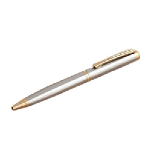 Silver And Golden Novelty Perfect Grip Smooth Writing Black Ink Metal Ball Point Pen