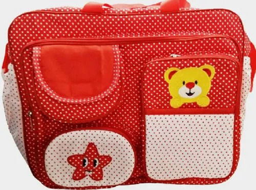 Soft Lightweight Attached Handles Printed Design Cotton Baby Diaper Bag