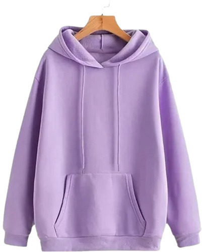 Woolen Hooded Sweatshirt - 22 Inch Length Purple Color | Long Sleeves Anti-Wrinkle Quick Dry Breathable Machine Washable
