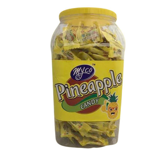 Eggless Round Solid Sweet Taste Pineapple Candy, Box Of 300 Pieces Fat Contains (%): 1.4 Percentage ( % )