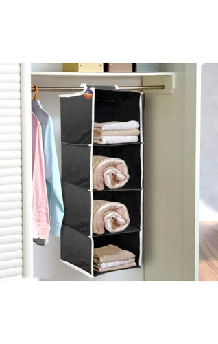 Folding 4 Shelf Non Woven Fabric Closet Hanging Organizer For Bedroom