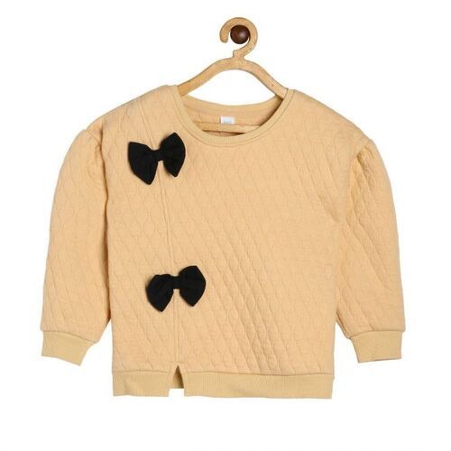 Full Sleeve Round Neck Yellow Warm Cotton Kids Sweatshirts Gender: Boys