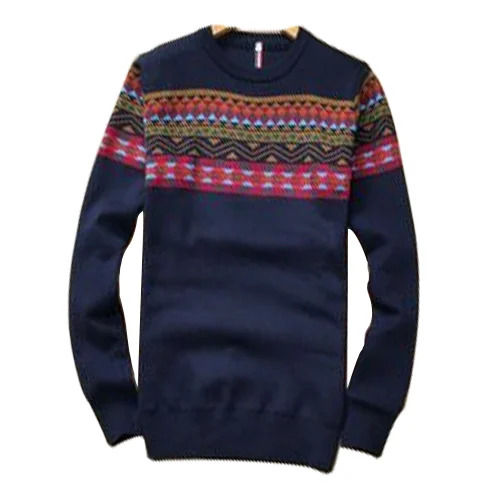 Metal Multicolor Mens Casual Printed Full Sleeve Sweater For Winter Season