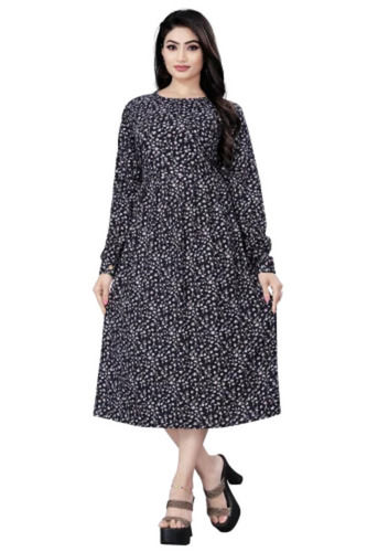 Casual Wear 3/4 Sleeves Hypoallergenic Printed Cotton Anarkali Kurti