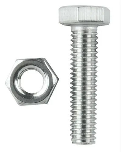 Silver Rust Proof Full Threaded Round Head Galvanized Mild Steel Bolt Nut