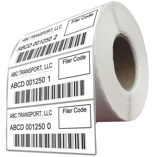 Thick Lightweight Small Size Waterproof Rectangular Paper Barcode Sticker Roll Application: For Industrial