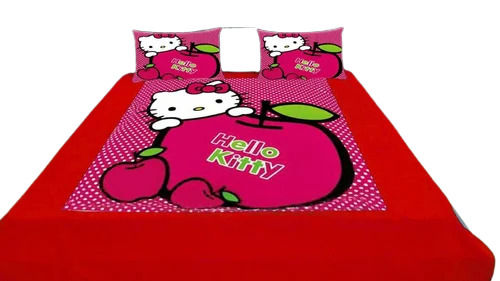 Multi Color Washable And Skin Friendly Printed Velvet Bedsheet With Two Pillowcase 