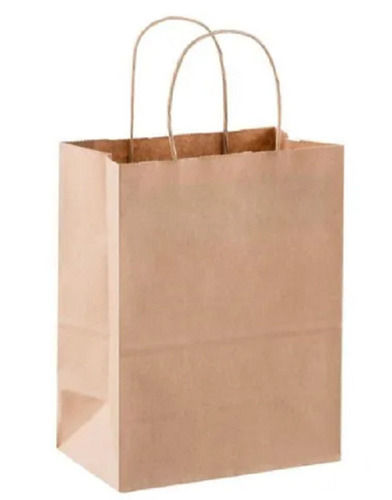 13 X 5 X 10 Cm Rope Handled Offset Printing Rectangular Plain Coated Paper Bags