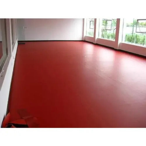 Red 18 Mm Thick Non Slip Polished Finished Poly Vinyl Chloride Flooring