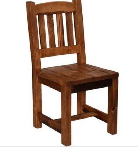 25 Inch Tall Indian Style Machine Cutting Polished Finish Solid Oak Wood Chair No Assembly Required