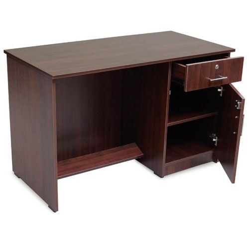 29 Inch Tall Indian Style Machine Cutting Glossy Finish Solid Wood Office Table  No Assembly Required