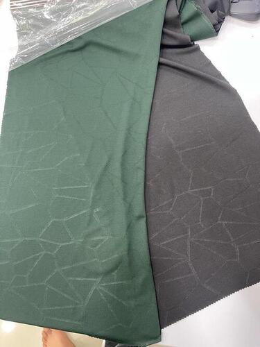Black And Green Plain Tesla Silk Fabric For Making Garments
