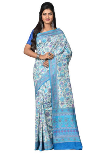 Multicolor Casual Wear Skin Friendly Floral Printed Silk Saree With Blouse Piece For Womens