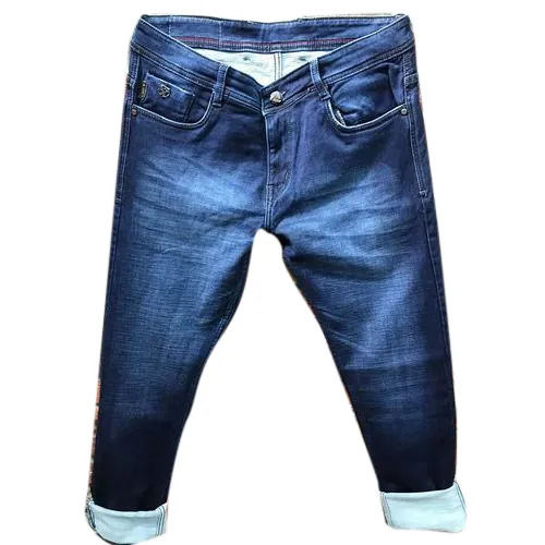 Cost Advantageous Printed Technics Straight Style Relaxed Fit Denim Men Jeans 