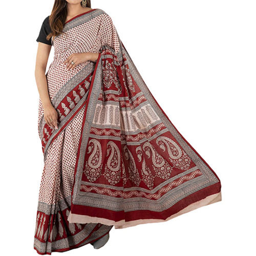 Multicolor Daily Wear Skin Friendly Floral Printed Cotton Saree With Blouse 