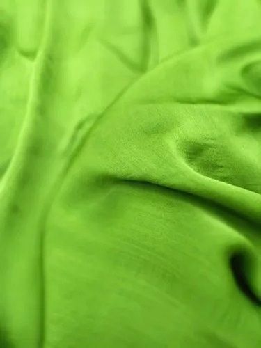 Green Plain Highly Twisted Woven Light Weight Glossy Smooth Satin Chiffon Fabric