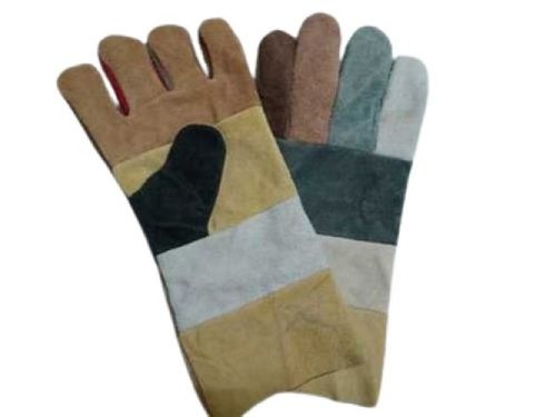 Multicolor Plain Pattern Comfortable Full Hand Leather Safety Gloves