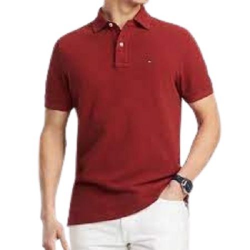 Skin-Friendly Plain Short Sleeve Polo Neck Cotton T-Shirt For Men Age Group: Above 18