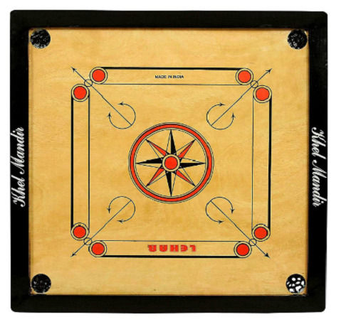 14 X 14 X 14 Inch Lightweight Square Shape Solid Wood Residence Carrom Board Designed For: Children