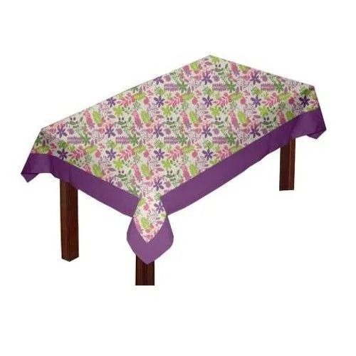 Multicolor 200 Gram 36X54 Inch Rectangle Wrinkle Free Printed Cotton Table Cover