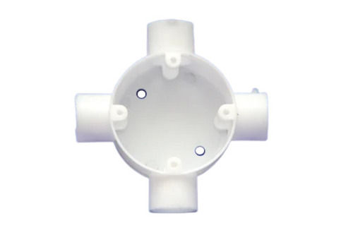 White 4 Mm Thick Poly Vinyl Chloride Junction Box For Electrical Fittings