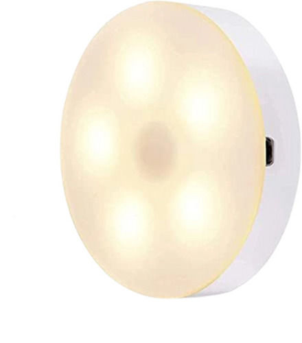 Warm White 7.5 Inch 8 Watt Battery Aluminum And Ceramic Round Motion Sensor Lamp 