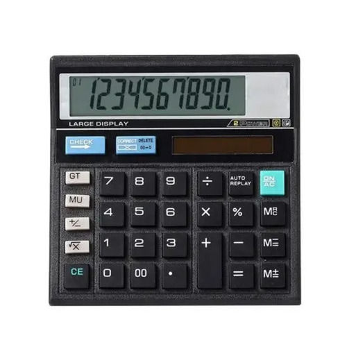 Black Lcd Display12 Digits Battery Abs Plastic Body Portable Calculator