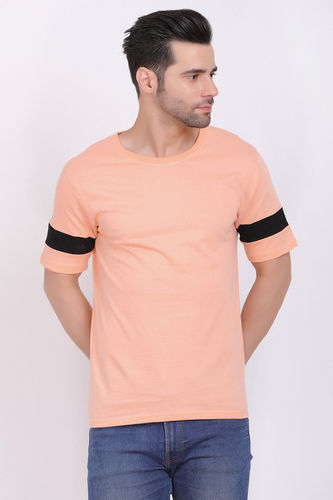 Mens Regular Fit Half Sleeves Casual Wear Round Neck Cotton T-Shirts
