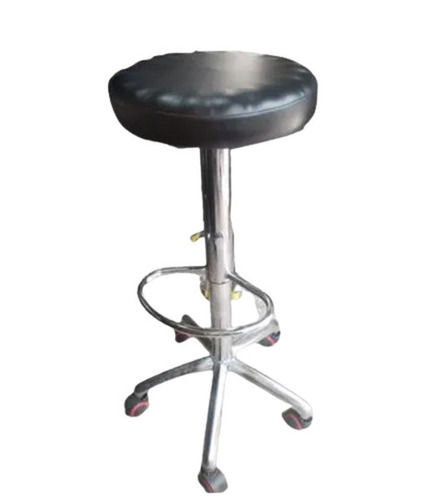 Water Resistance Stainless Steel Body Leather Bar Stool With 5 Wheels