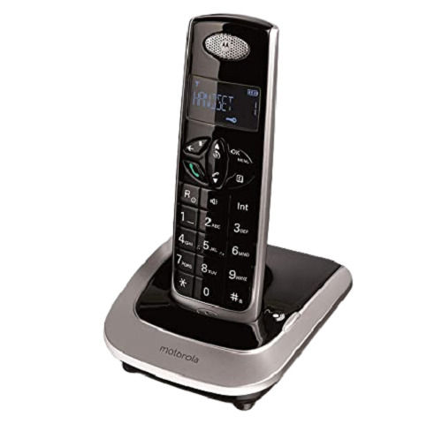 Black 1.5 Inch Screen And Analog Interface 5.5 Volts Cordless Telephone