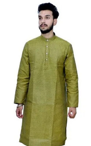 40 Inch Straight Plain Polyester Long Sleeves Men Kurtas Chest Size: 32Inch