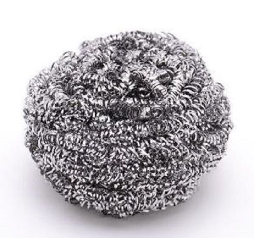 Silver Anti-Rust Round Stainless Steel Scrubber For Kitchen Cleaning