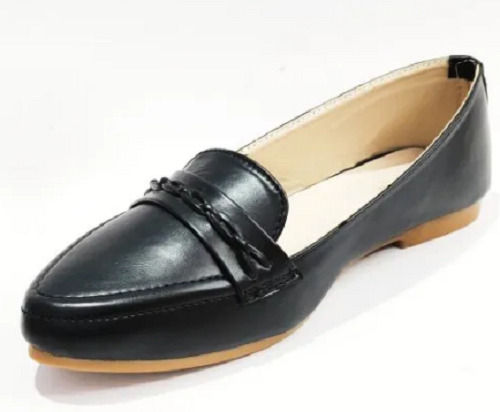 Black Formal Wear Lightweight Mid Heels Leather Women Bellies With Trp Sole 