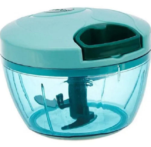 Blue Lightweight Pvc Plastic And Stainless Steel Round Vegetable Chopper For Kitchen