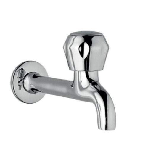 Silver Wall Mounted Glossy Finish Leak Resistant Stainless Steel Water Tap For Bathroom Fittings