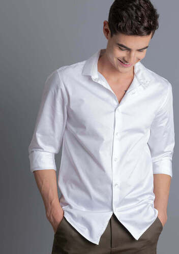 Breathable Men Full Sleeves Plain Cotton Shirt For Formal Wear