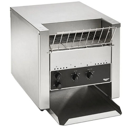 Silver Stainless Steel Conveyor Slice Toaster For Commercial Use