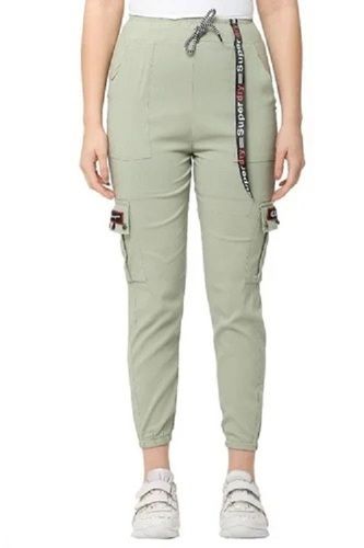 Stylish Modern Cotton Womens Cargo Pant Hot  Trendy Pants Grey Cargo  Elastic Waist Comfortable Pants