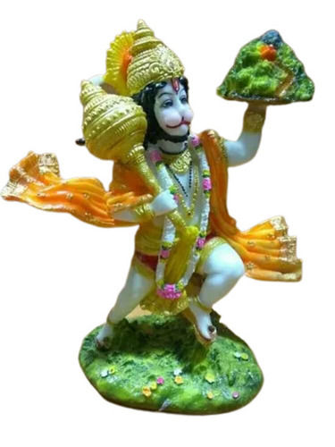 Corrosion Resistant 12 Inch Washable And Decorative Handmade Marble Hanuman Statue