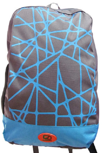 Blue And Grey 22X13X12 Inch Moisture Proof Zipper Top Printed Polyester Backpack For School