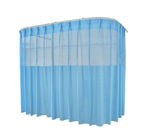 Blue 8X5 Feet 2.4 Gram Per Cubic Meter Plain Polyester Hospital Curtain