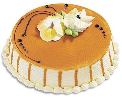 Delicious Sweet Taste Creamy Texture Round Butterscotch Flavor Cake