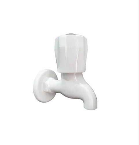 White Designed Satin Finish Smooth Round Plastic Pp Bib Cock With Flange