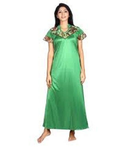 Green Trendy Short Sleeves Long-Lasting Beautiful Comfortable Polyester Womens Maxi