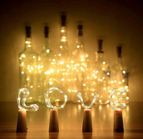 X4cart 20 Led Wine Bottle Cork Copper Wire String Lights, 2m Battery Operated (Warm White, Pack Of 1)