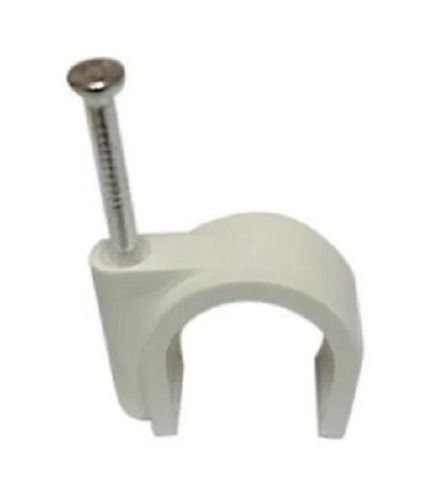 White 1 Inch Length U Shape Pvc Cable Clip