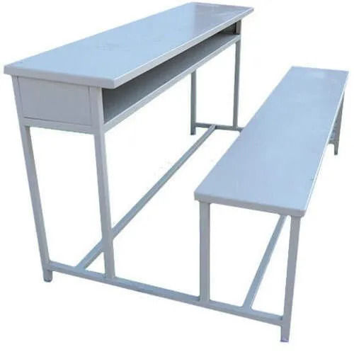 4X1X2.8 Foot Corrosion Resistance Stainless Steel School Bench No Assembly Required