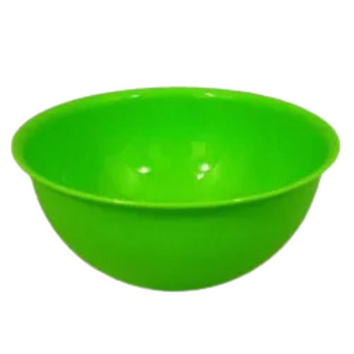 Green 6 Inches Diameter Unbreakable Round Rigid Hard Hdpe Bowl For Household Use